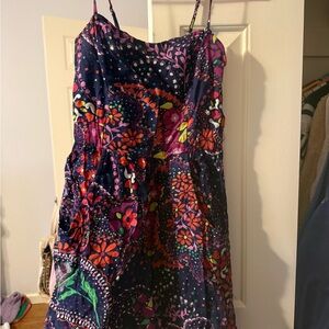 Lily Pulitzer Colorful Floral Sundress with Spaghetti Straps with Pockets